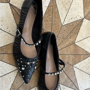 Stylish Black Embellished Flats by Jennifer Sumko
